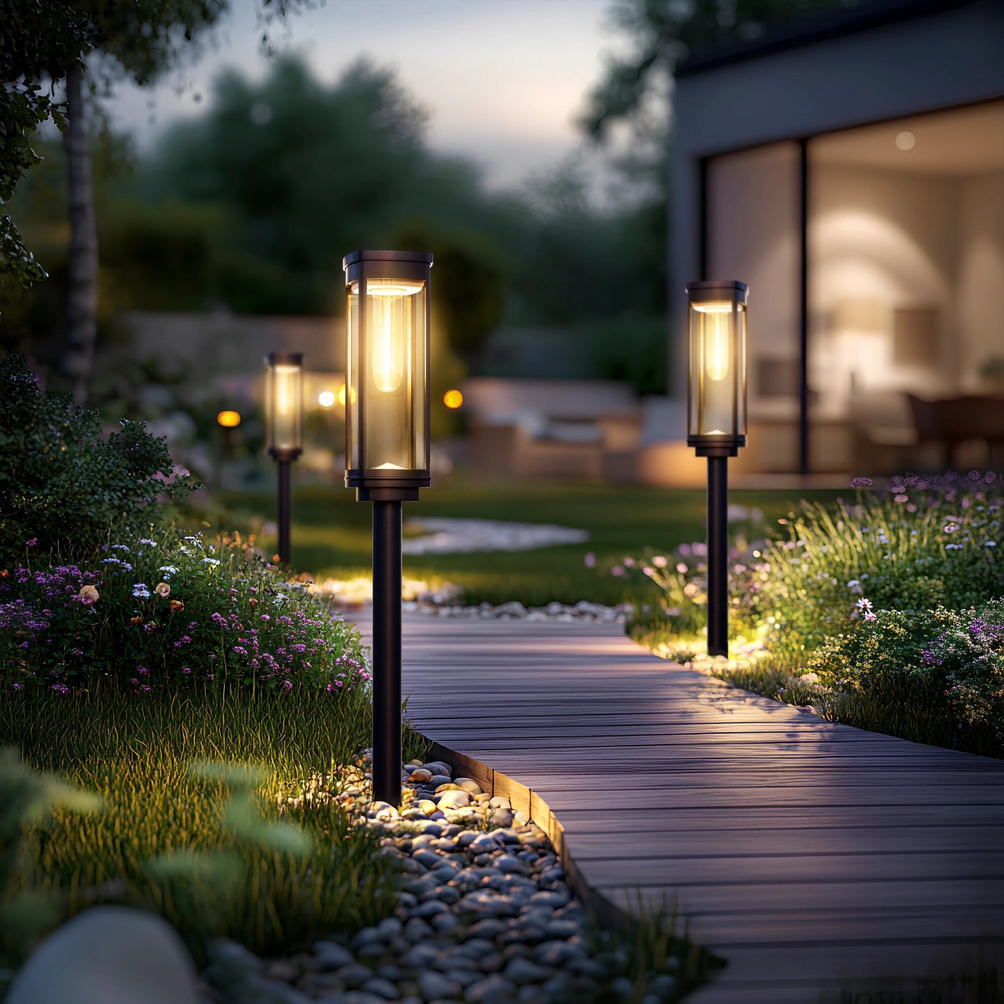 🎉Today's promotion: 60% Off ❤️Solar Pathway Lights with Automatic Dusk-to-Dawn Sensor and Waterproof Design