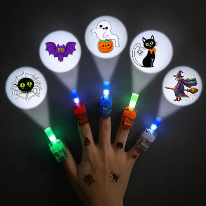 🎃 48PCS Halloween Finger Projector Rings – Light Up Every Spooky Moment