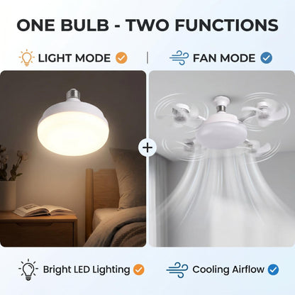 2026 Upgraded E9 Screw-In Ceiling Fan with LED Light | No Wiring Required