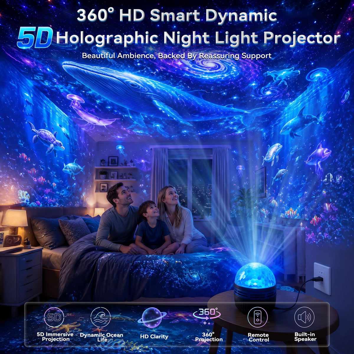 A Last Day 50% OFF🎁 - 360° Smart Holographic Starry Sky Projector (🔥Multi-mode UHD Smart Dynamic 5D)