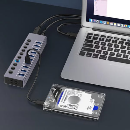 ⚡ Powered USB 3.0 Hub – Expand Your Setup, Control Every Port