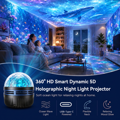 A Last Day 50% OFF🎁 - 360° Smart Holographic Starry Sky Projector (🔥Multi-mode UHD Smart Dynamic 5D)