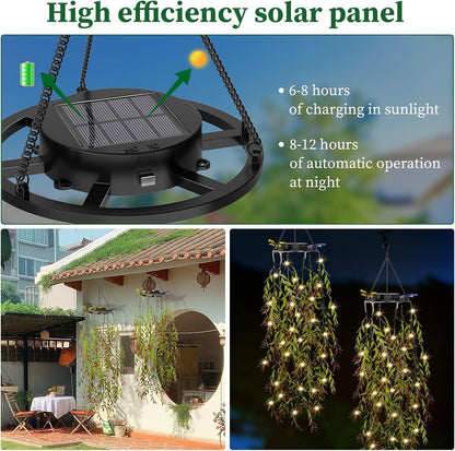 ☀️ 50% OFF – Solar Ivy Lights with Artificial Leaves – Waterproof, 8 Lighting Modes & Flexible – Perfect for Gardens, Balconies & Wall Decoration 🌿💡✨