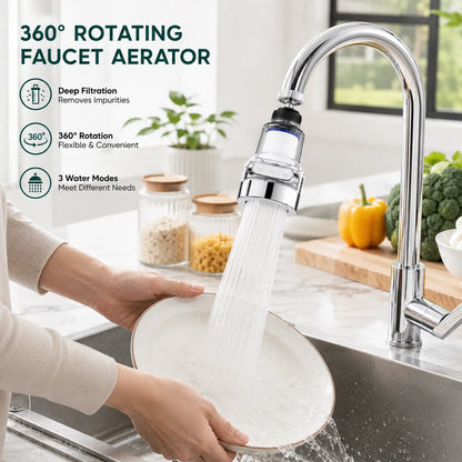 ✨Today's Special Offer 49% OFF🎉 - 360° Rotating Faucet Aerator Filter, 6-Layer Filter with 3 Water Modes