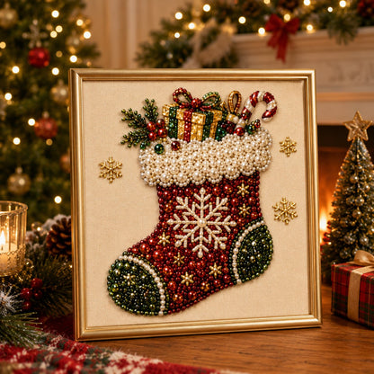 🧘Relaxing & Beginner-Friendly - 🎨💎DIY Christmas Bead Art Diamond Painting Set