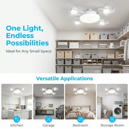 2026 Upgraded E9 Screw-In Ceiling Fan with LED Light | No Wiring Required