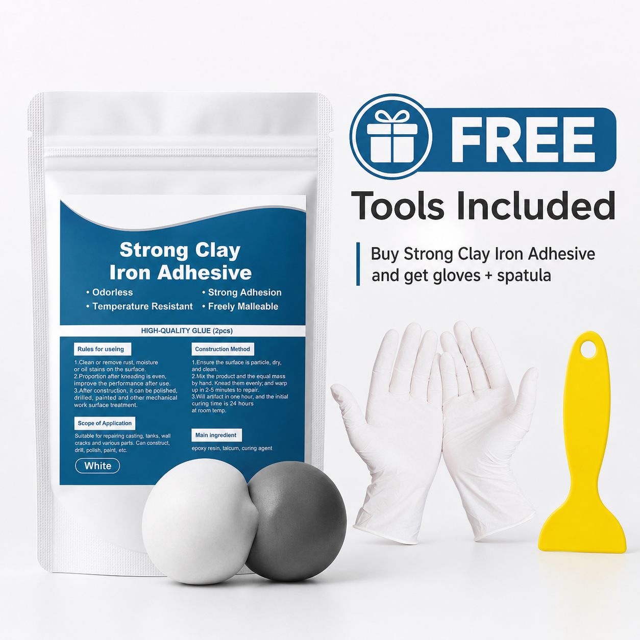 Steel Reinforced Epoxy Repair Putty for Metal Wood Concrete and PVC🛒