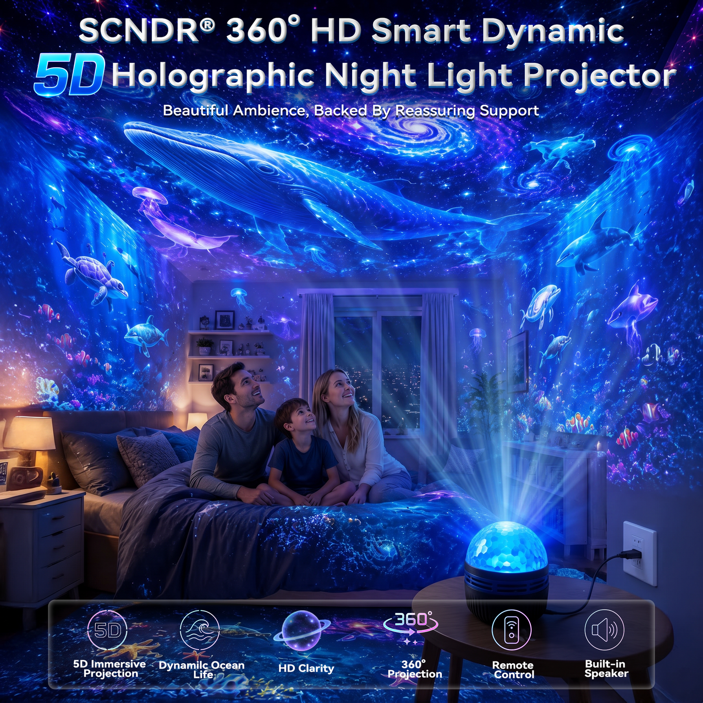 🔥Last Day 50% OFF🎁 - 360° Smart Holographic Starry Sky Projector (HD Smart Dynamic 5D)