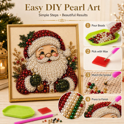 🧘Relaxing & Beginner-Friendly - 🎨💎DIY Christmas Bead Art Diamond Painting Set