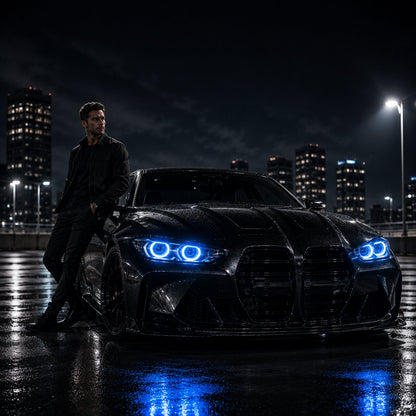 🔥RGB Animated Eye LED Headlight Kit – 33+ Colors & Effects