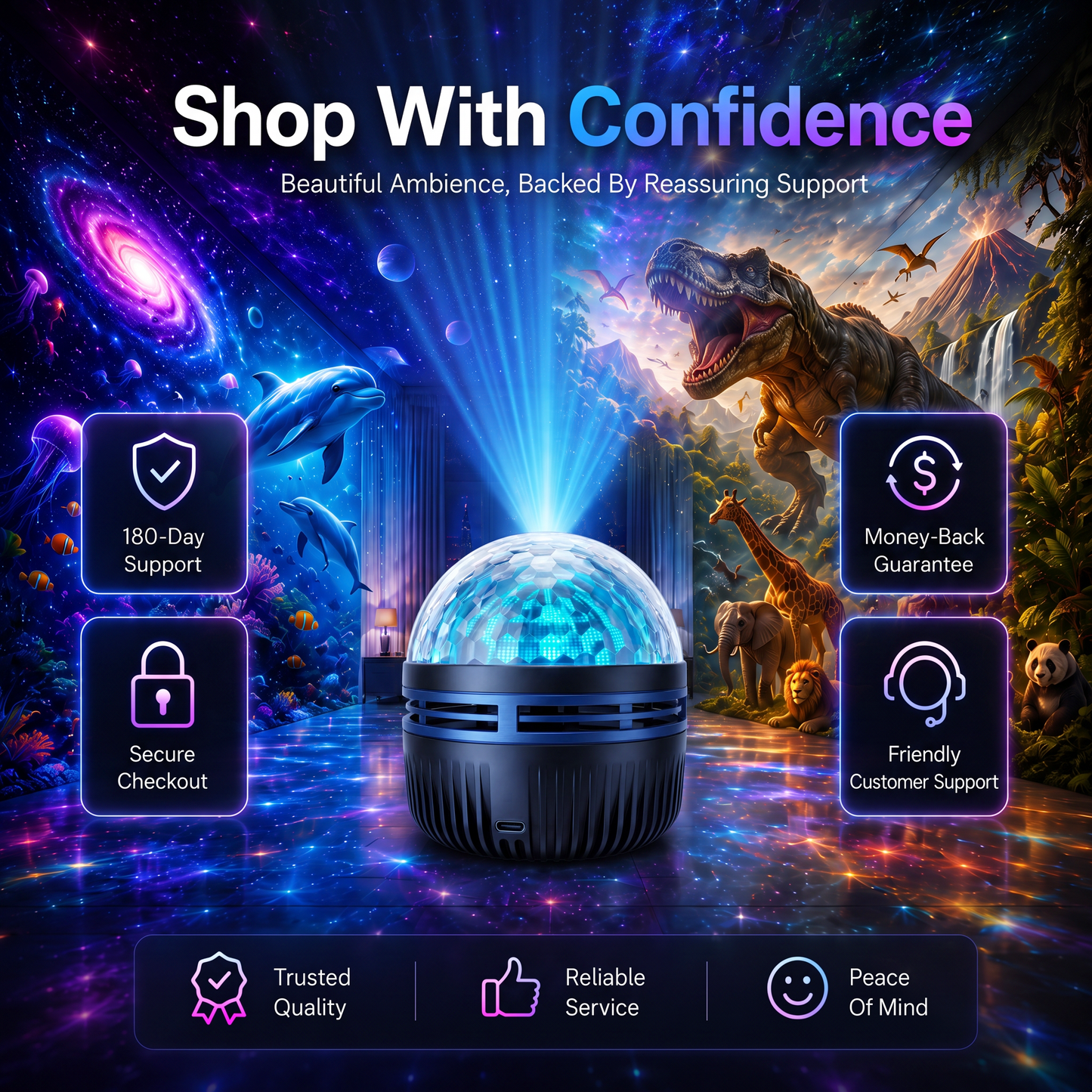 🔥Last Day 50% OFF🎁 - 360° Smart Holographic Starry Sky Projector (HD Smart Dynamic 5D)