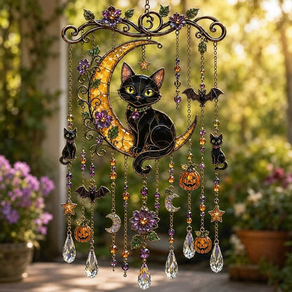 👻 Halloween Suncatcher Wind Chime – Cute Spooky Hanging Decor 🎃