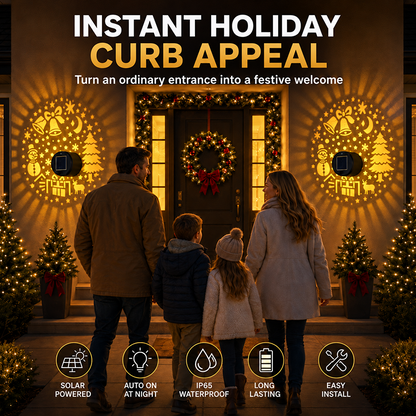 🔥Last Day 50% OFF - Solar Powered IP65 Weatherproof Festive Patterns for Christmas