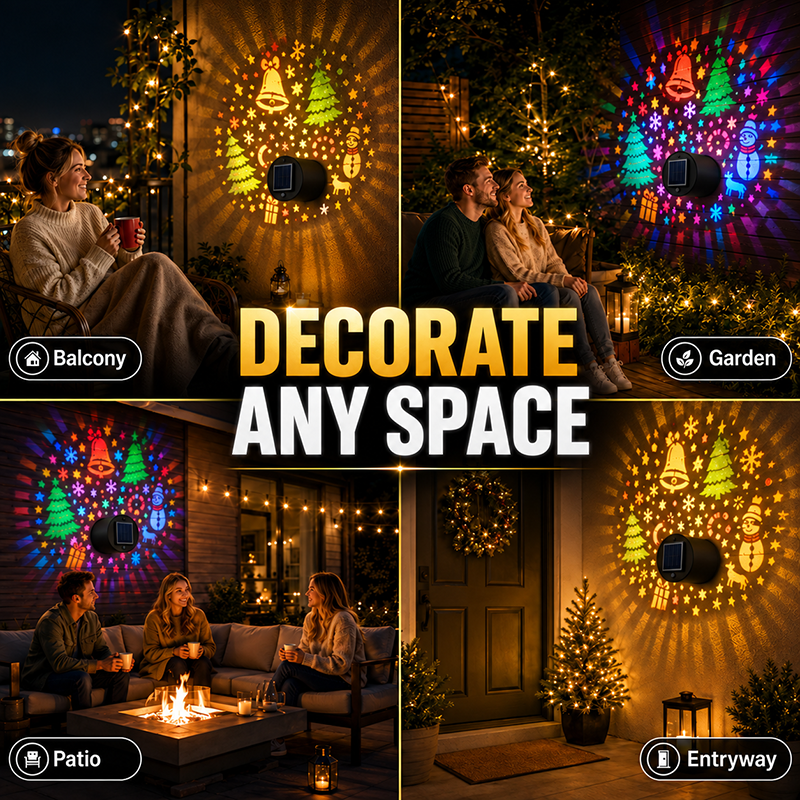 🔥Last Day 50% OFF - Solar Powered IP65 Weatherproof Festive Patterns for Christmas
