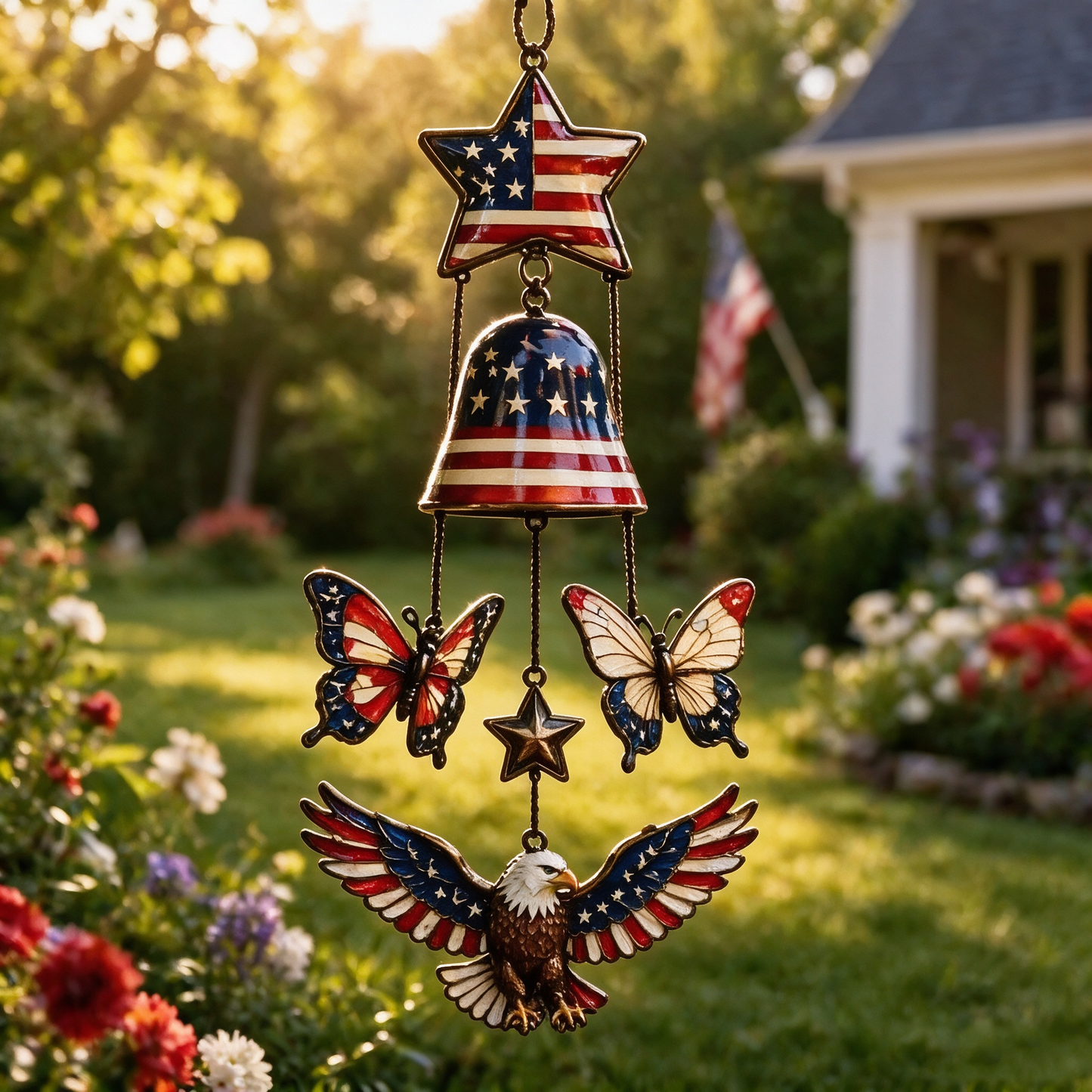 🎇🦅 Celebrate America 250🔥Handmade Patriotic Commemorative Wind Chime