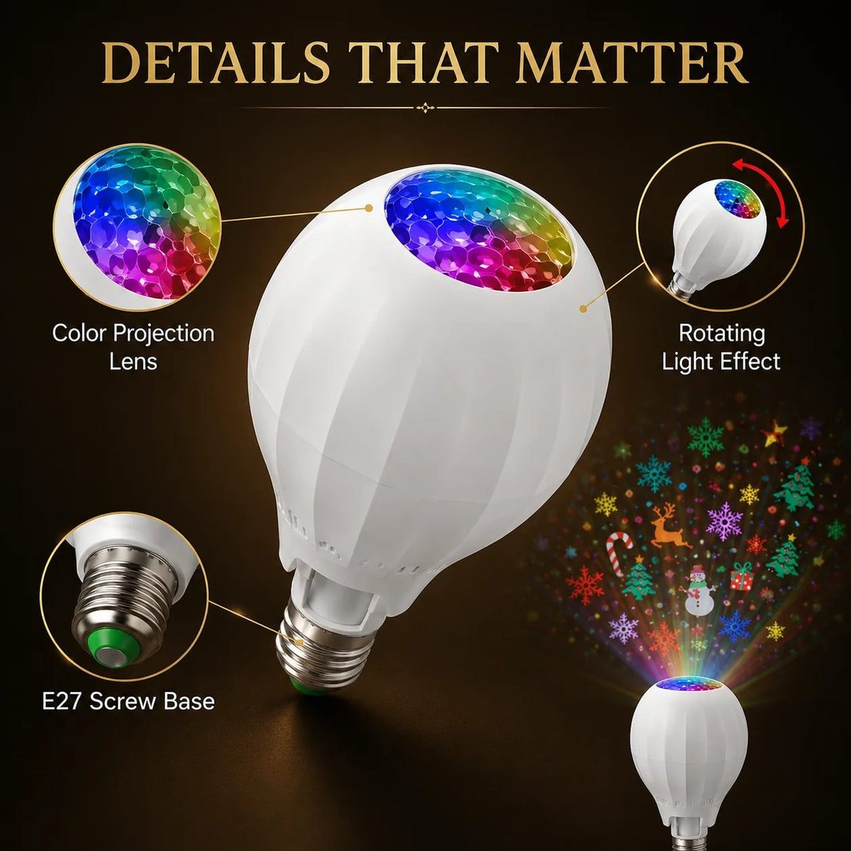 🎄HOT SALE 49% OFF🎅💡Rotating Christmas Projector Bulb