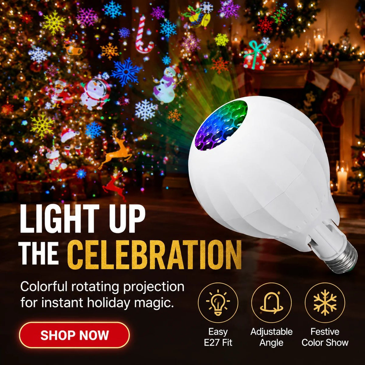 🎄HOT SALE 49% OFF🎅💡Rotating Christmas Projector Bulb