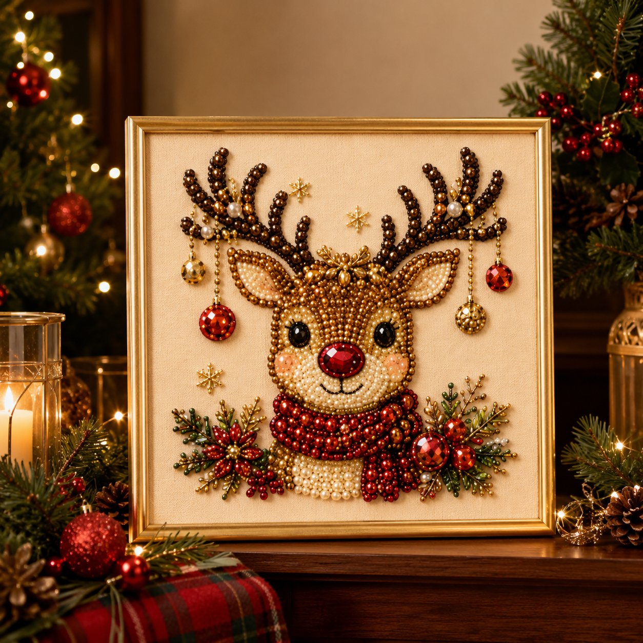 🧘Relaxing & Beginner-Friendly - 🎨💎DIY Christmas Bead Art Diamond Painting Set