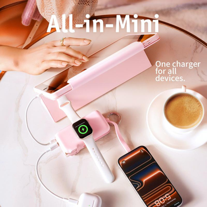 10000mAh Portable Charger Charging with Cable & Wall Plug