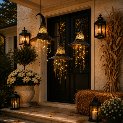🔥Halloween Early Bird Sale 55% OFF🧙 Lighted Witch Hat Hanging Chime
