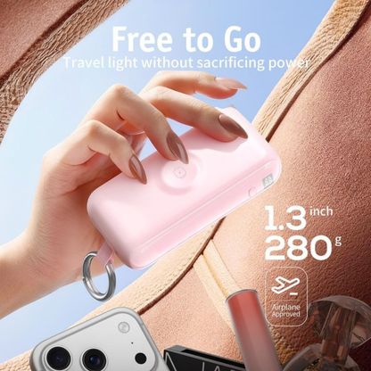 10000mAh Portable Charger Charging with Cable & Wall Plug
