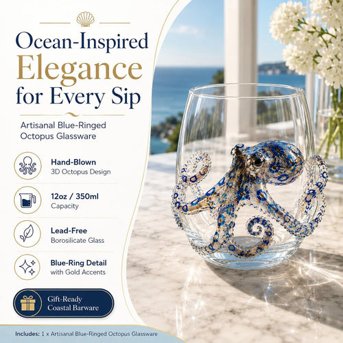🐙 Last Day 50% OFF🎁 | Bring the Ocean to Every Sip with Stunning 3D Artisan Glassware 🌊
