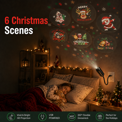 🔥 Last Day 50% OFF – HD Christmas Scene Projector