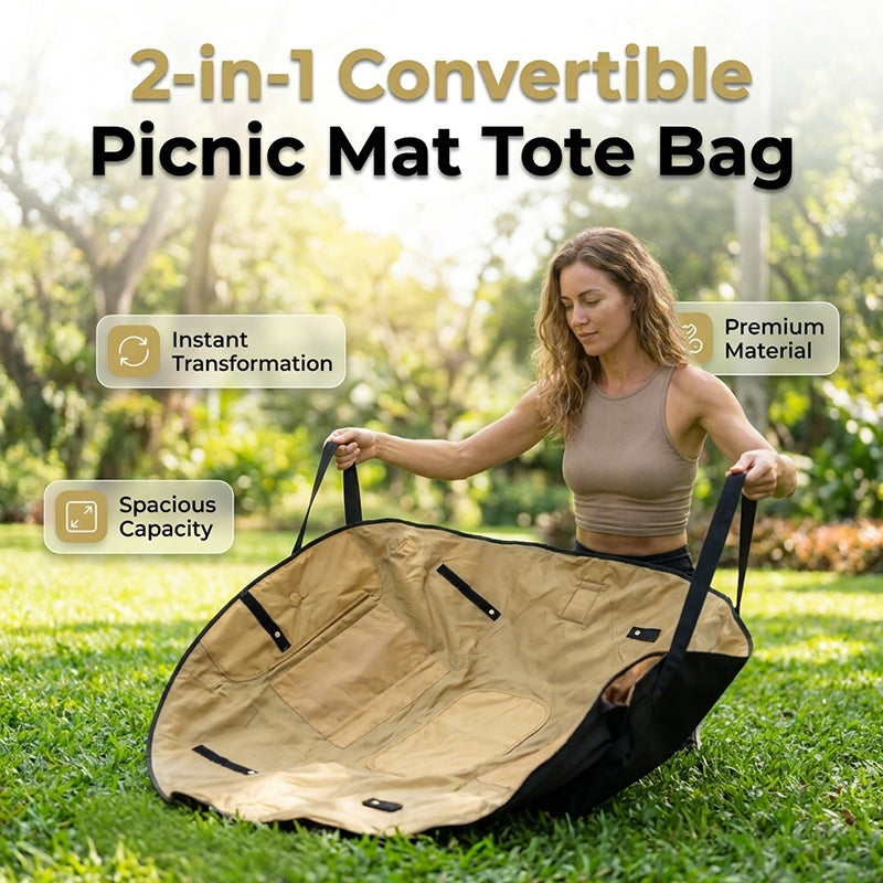 🔥Limited Time Discount 48% Off🔥 - 2-in-1 Convertible Picnic Mat Tote Bag