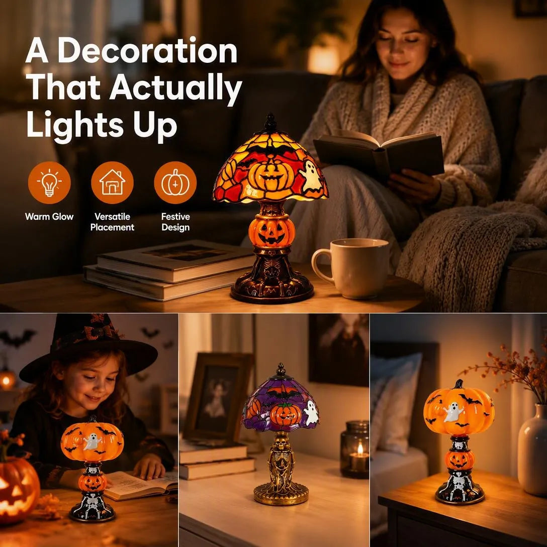 Halloween lamp warm glow details