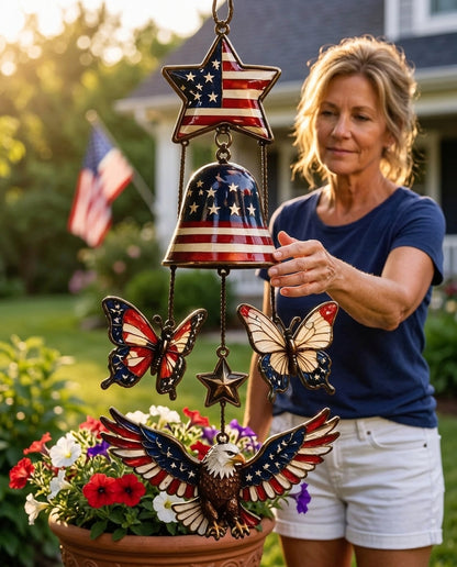 🎇🦅 Celebrate America 250🔥Handmade Big Size Patriotic Commemorative Wind Chime