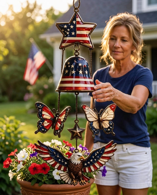 🎇🦅 Celebrate America 250🔥Handmade Big Size Patriotic Commemorative Wind Chime