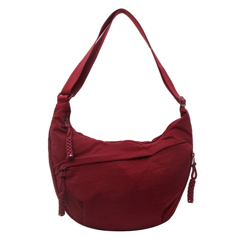 ⏰Designer Direct Sales👜Women's Fashion Plain Color Nylon Crossbody Hobo Bag