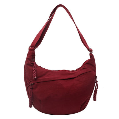 ⏰Designer Direct Sales👜Women's Fashion Plain Color Nylon Crossbody Hobo Bag
