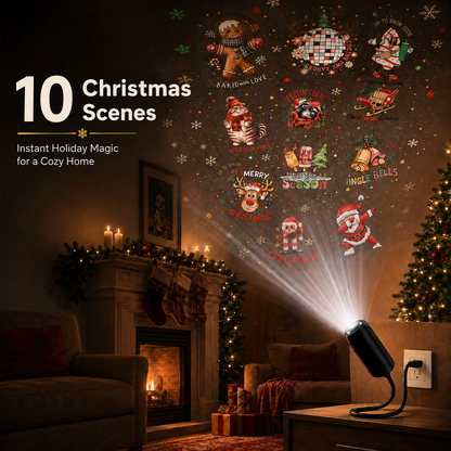 🔥 Last Day 50% OFF – HD Christmas Scene Projector
