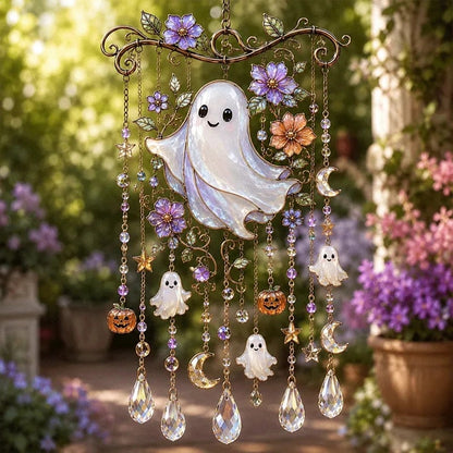 👻 Halloween Suncatcher Wind Chime – Cute Spooky Hanging Decor 🎃