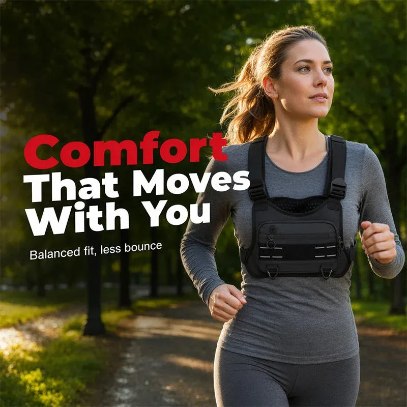 🏃 Zero-Bounce Running Chest Pack – Carry Your Essentials, Keep Your Hands Free