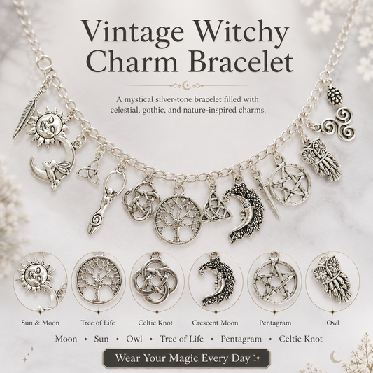 🔥Limited Time 50% Off✨ Hand Crafted Vintage Witchy Charm Bracelet