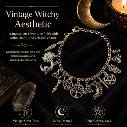 🔥Limited Time 50% Off✨ Hand Crafted Vintage Witchy Charm Bracelet
