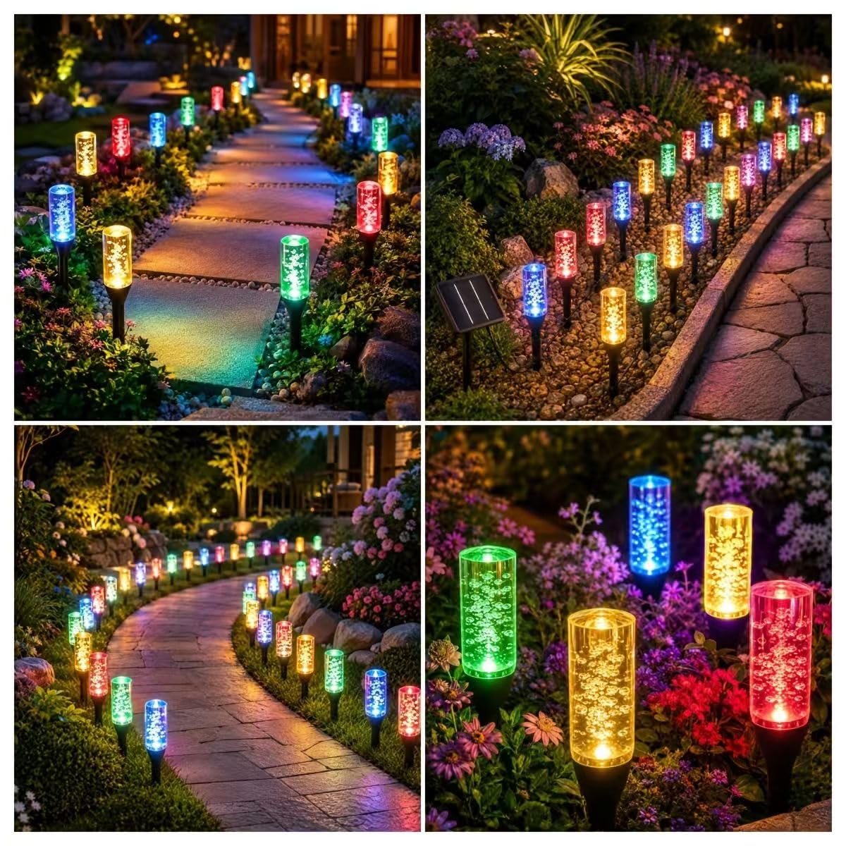 🔥Last Day 30% OFF 😍Solar Pathway Lights Outdoor Crystal Bubble