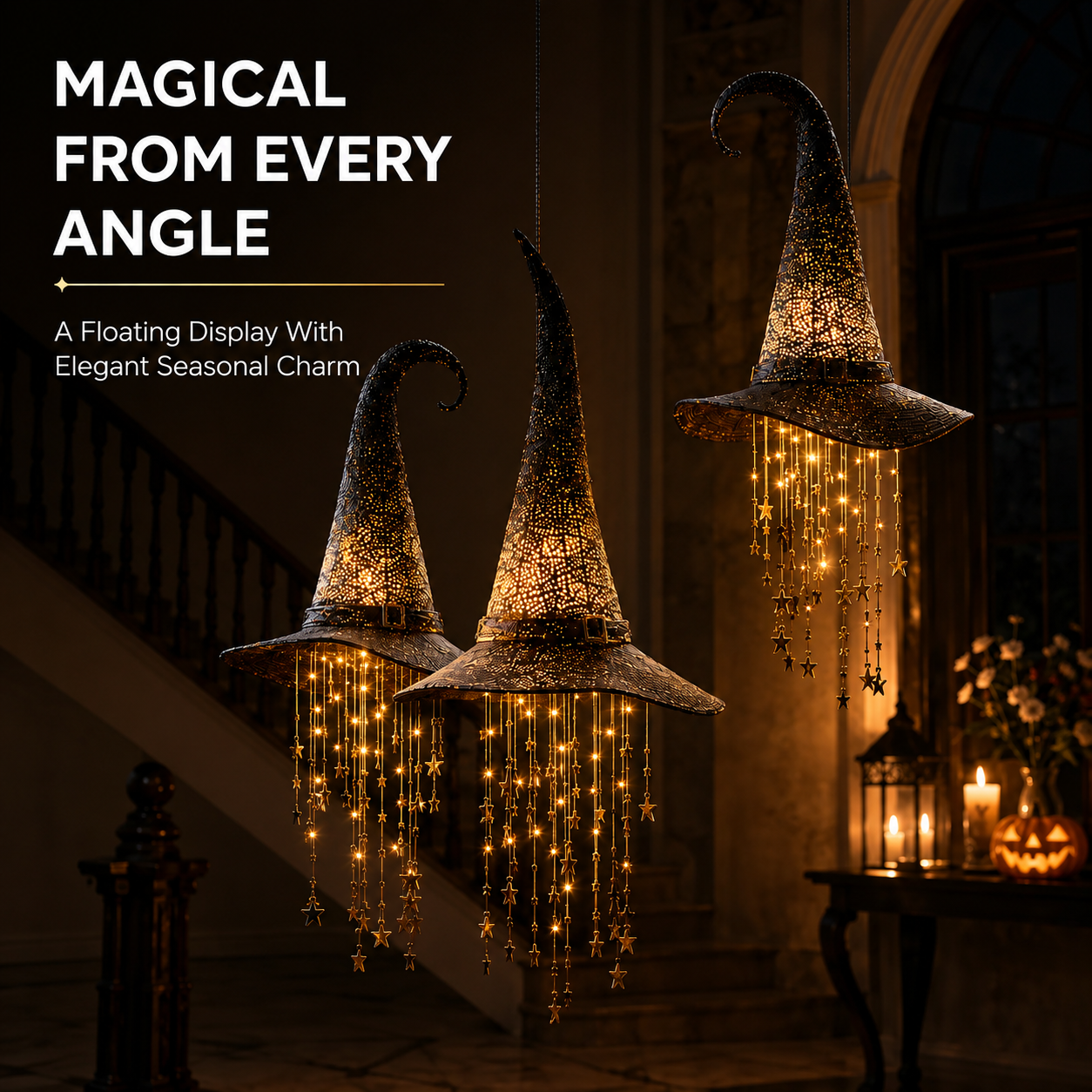🔥Halloween Early Bird Sale 55% OFF🧙 Lighted Witch Hat Hanging Chime