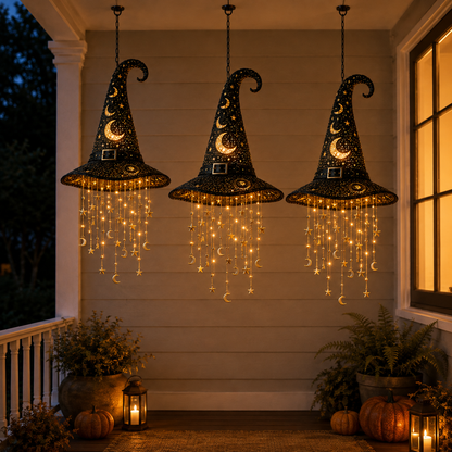 🔥Halloween Early Bird Sale 55% OFF🧙 Lighted Witch Hat Hanging Chime