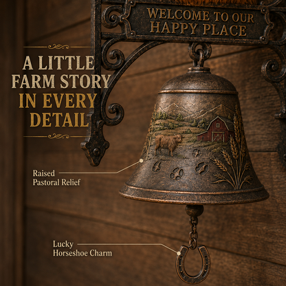 🐂Highland Cow Farmhouse Welcome Bell🔔