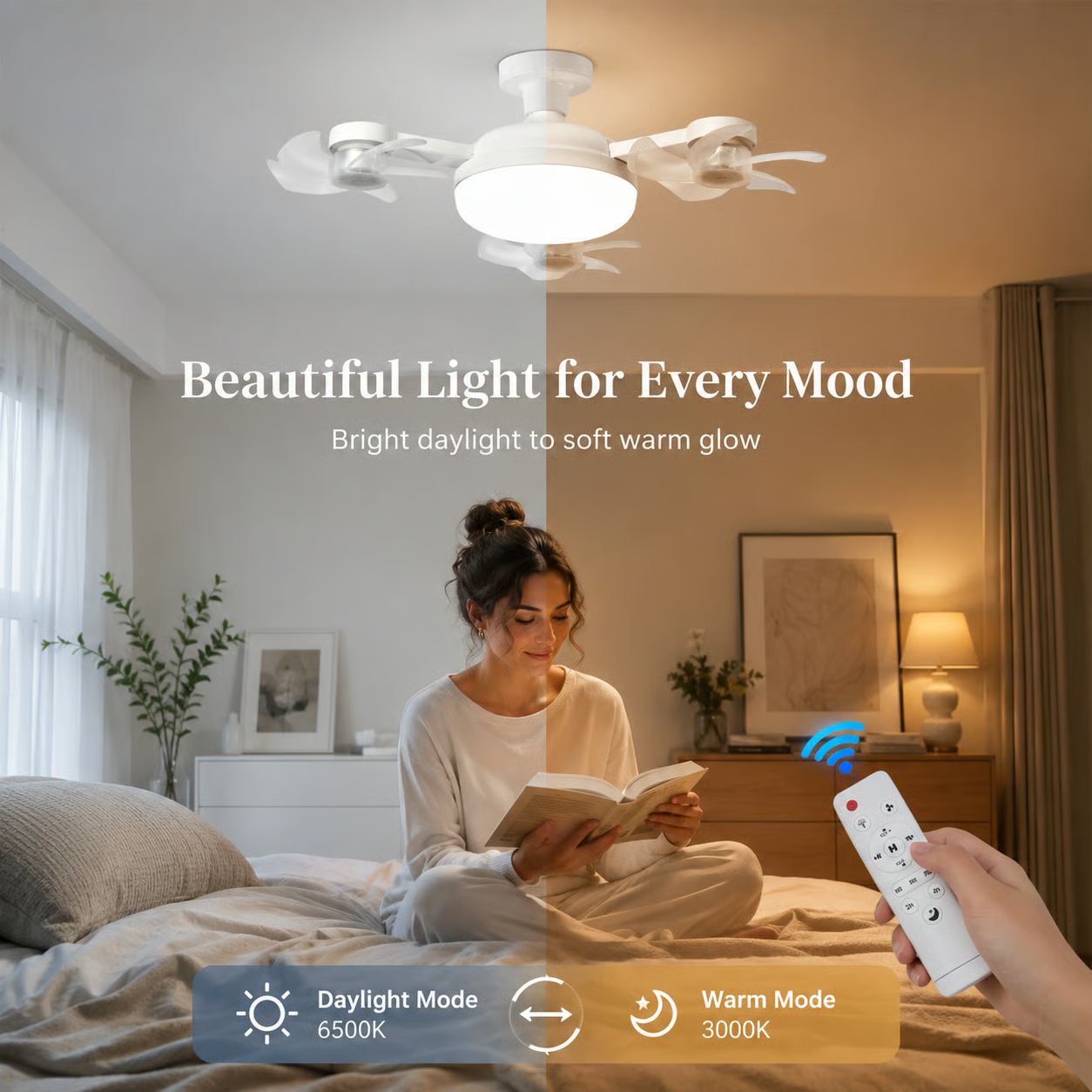 Ceiling Fan Light with Remote Control