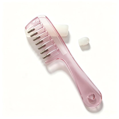 💧Refillable Scalp Oil Applicator Comb with 7 Metal Massage Tips – Even Root Serum Distribution & Scalp Stimulation for Hair Care