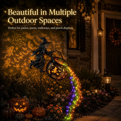 🔥LAST DAY 60% OFF🧙‍♀️ Turn Your Yard Into a Magical Halloween Scene | Glowing Witch Cauldron Garden Light