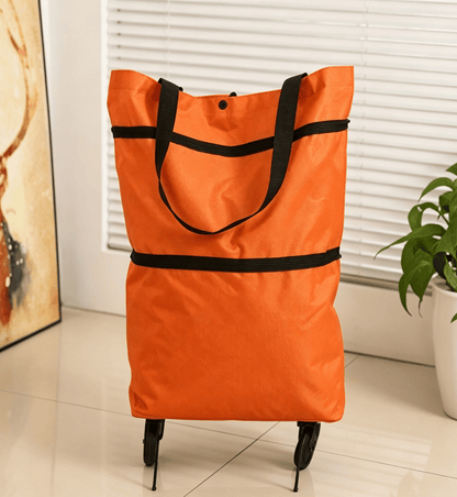 Collapsible rolling shopping bag