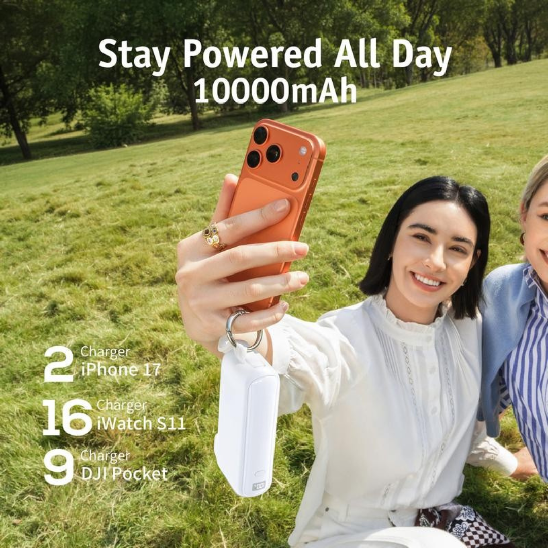 10000mAh Portable Charger Charging with Cable & Wall Plug