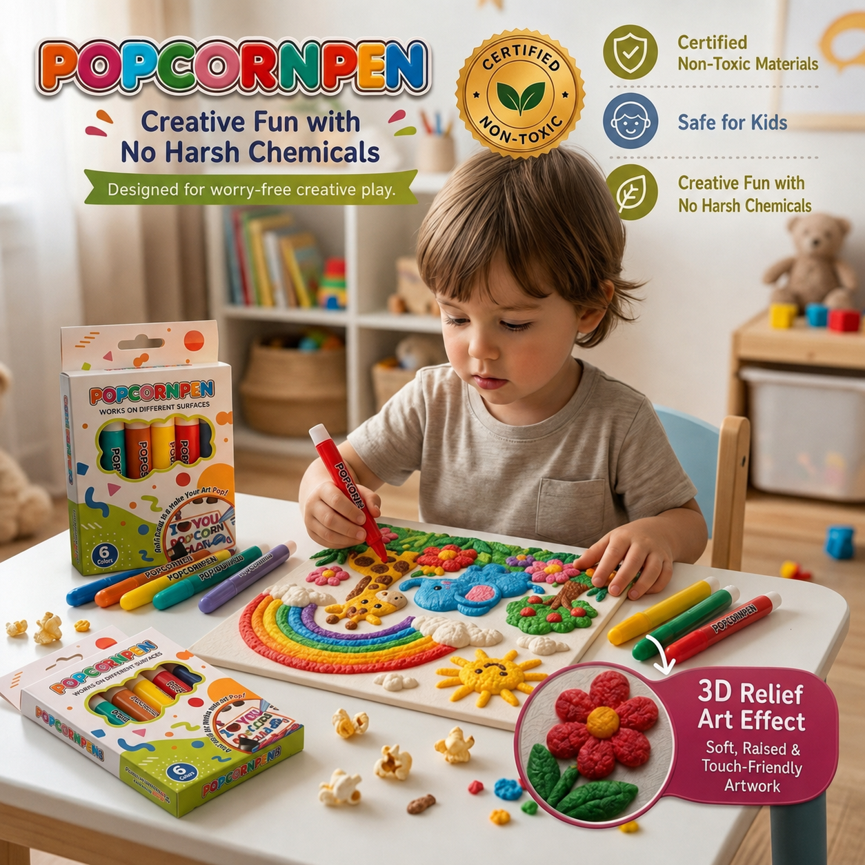 🔥🔥Last Day 50% OFF 🖍️🎁🔮Magic Pen – Draw 3D with one stroke!🎄 DIY Bubble Popcorn Drawing Pens🔥🪄