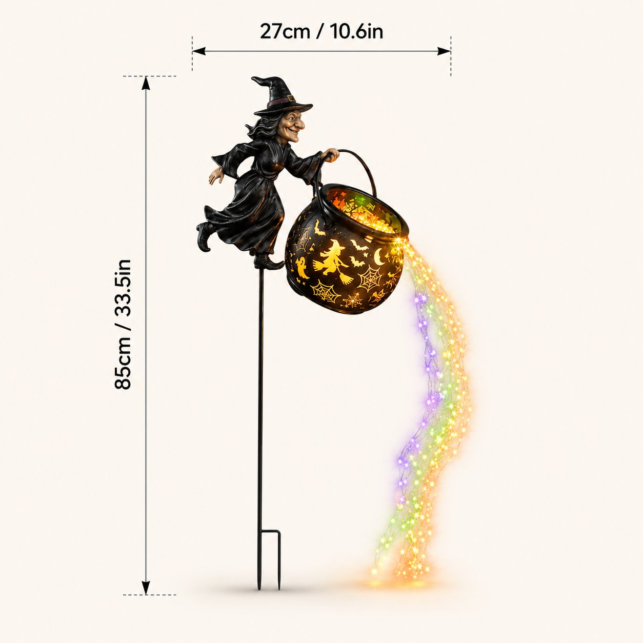 🔥LAST DAY 60% OFF🧙‍♀️ Turn Your Yard Into a Magical Halloween Scene | Glowing Witch Cauldron Garden Light