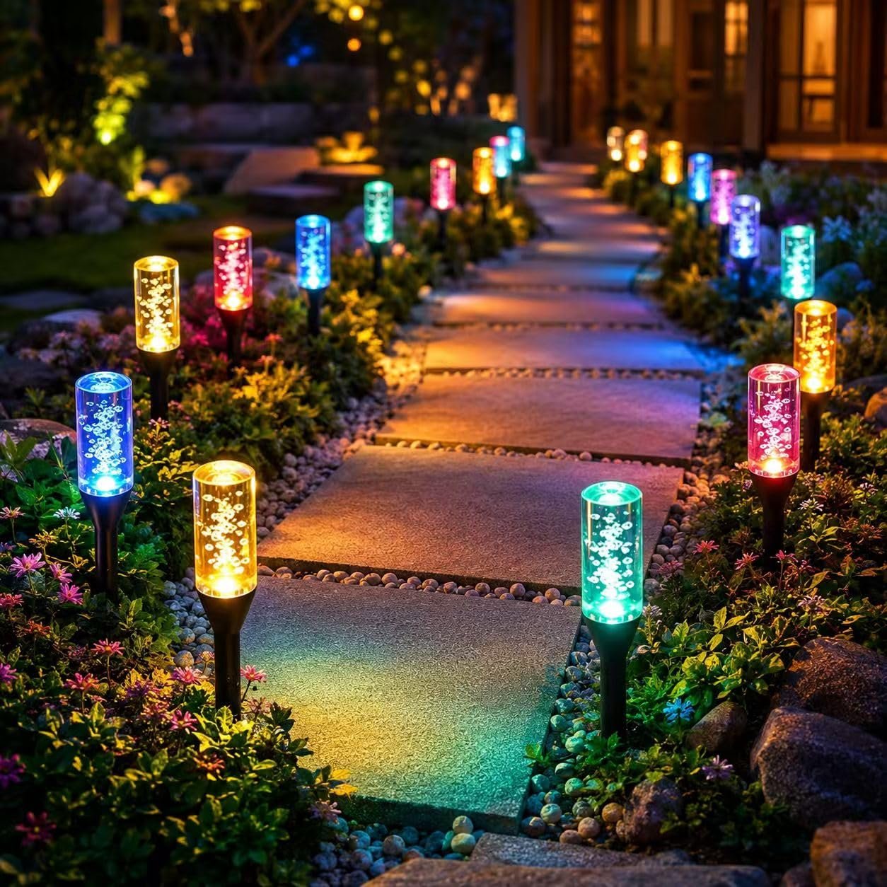 🔥Last Day 30% OFF 😍Solar Pathway Lights Outdoor Crystal Bubble